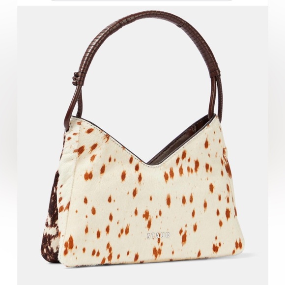STAUD Handbags - STAUD Valerie Shoulder Bag in Cow Print 🐄